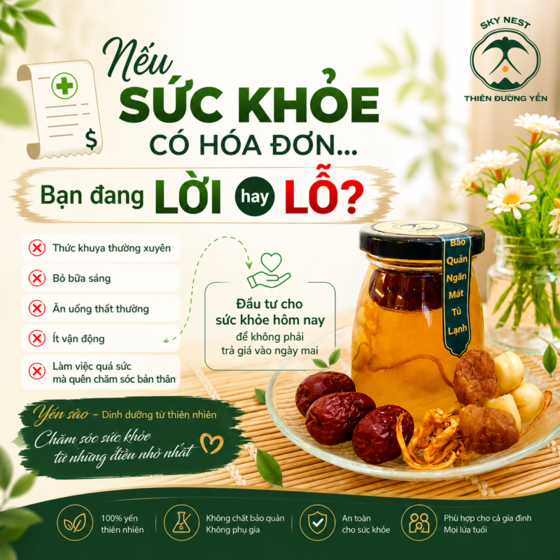 NẾU SỨC KHỎE CÓ HÓA ĐƠN, YẾN SÀO ĐANG GIÚP BẠN LỜI HAY LỖ? 1 5ea71924 8d47 48e9 8862 b6314934bcfd 1