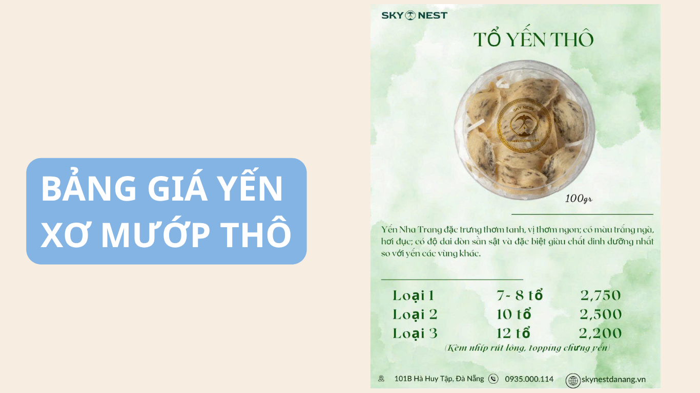 CẬP NHẬT BẢNG GIÁ YẾN SÀO SKY NEST 2026: SẢN PHẨM CHÍNH HÃNG, CHẤT LƯỢNG CAO 2 YEN SAO SKY NEST 2