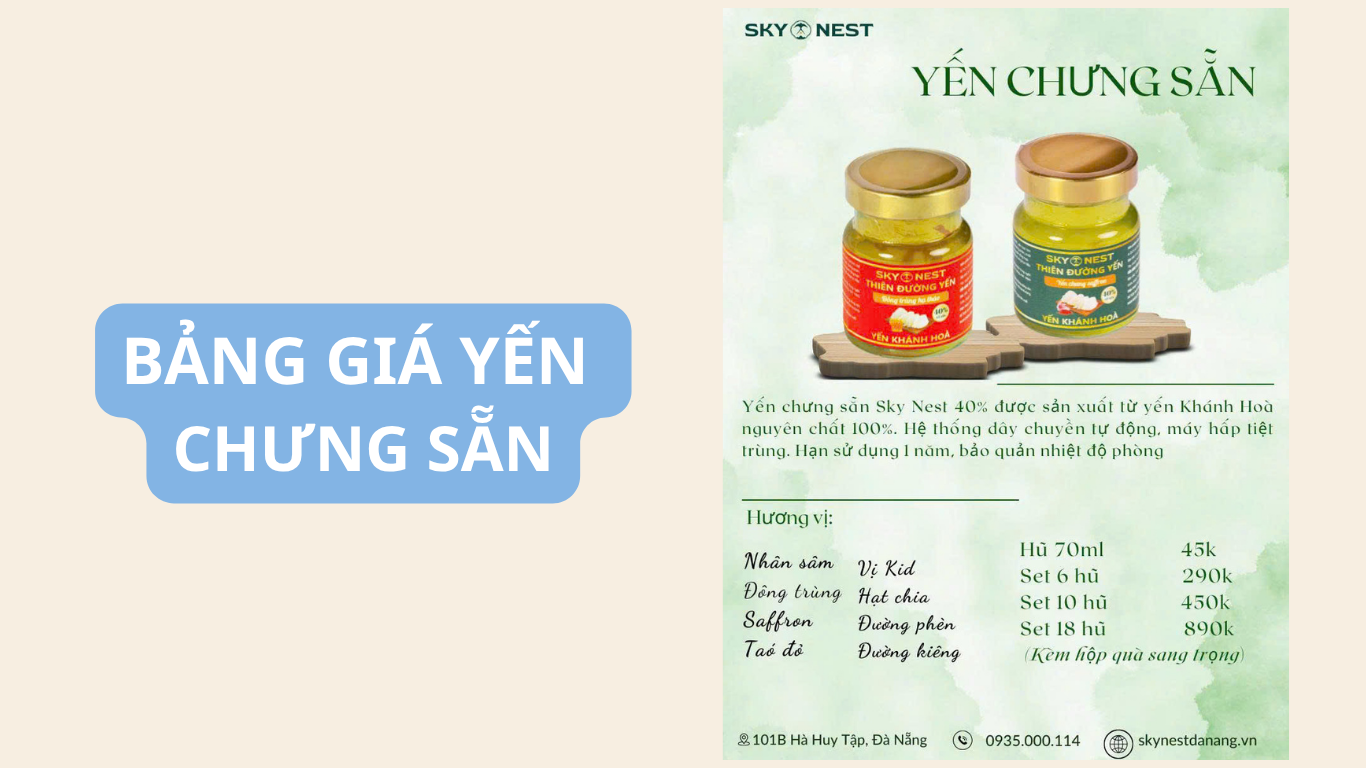 CẬP NHẬT BẢNG GIÁ YẾN SÀO SKY NEST 2026: SẢN PHẨM CHÍNH HÃNG, CHẤT LƯỢNG CAO 9 YEN SAO SKY NEST 9